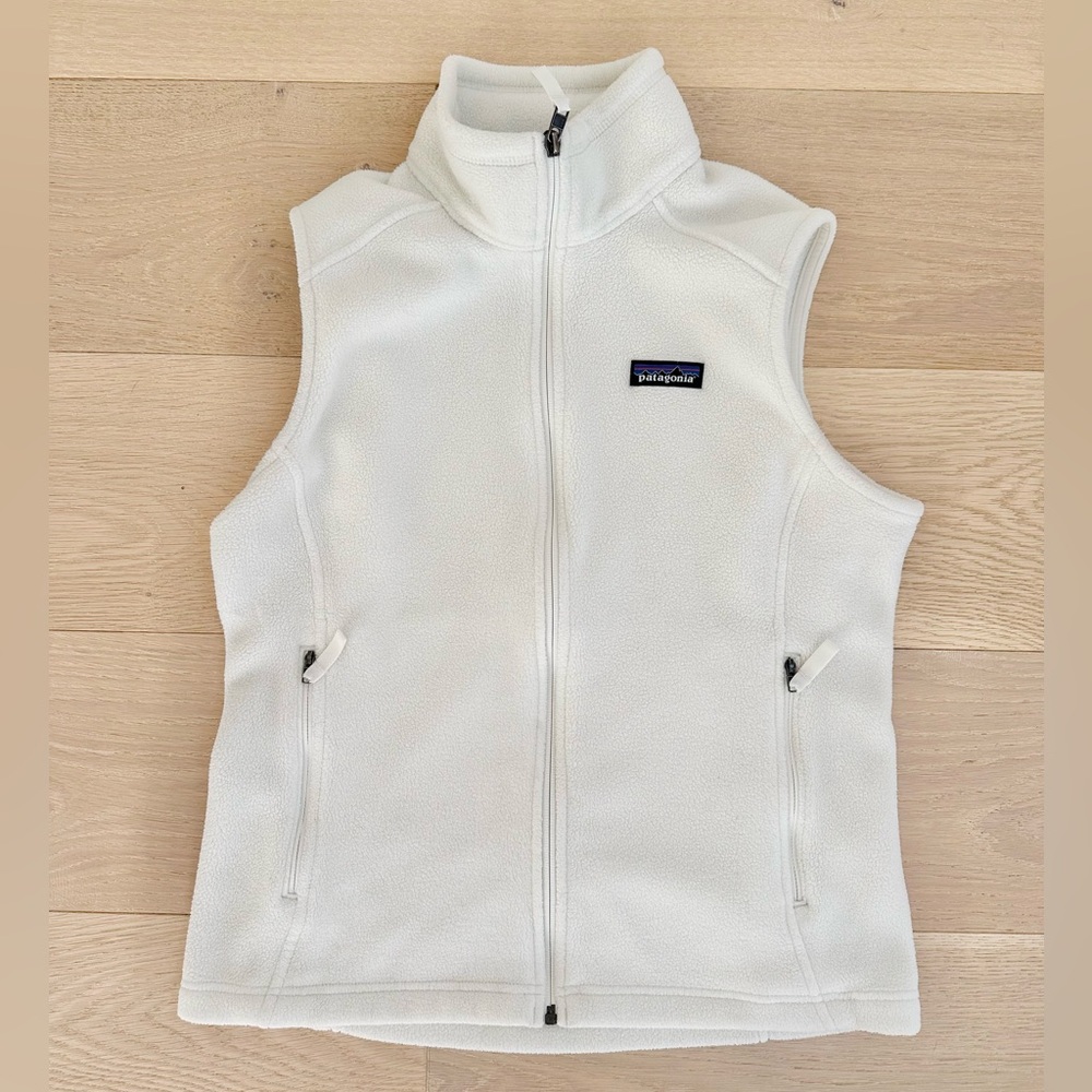 Patagonia White Fleece Synchilla Vest Size Medium